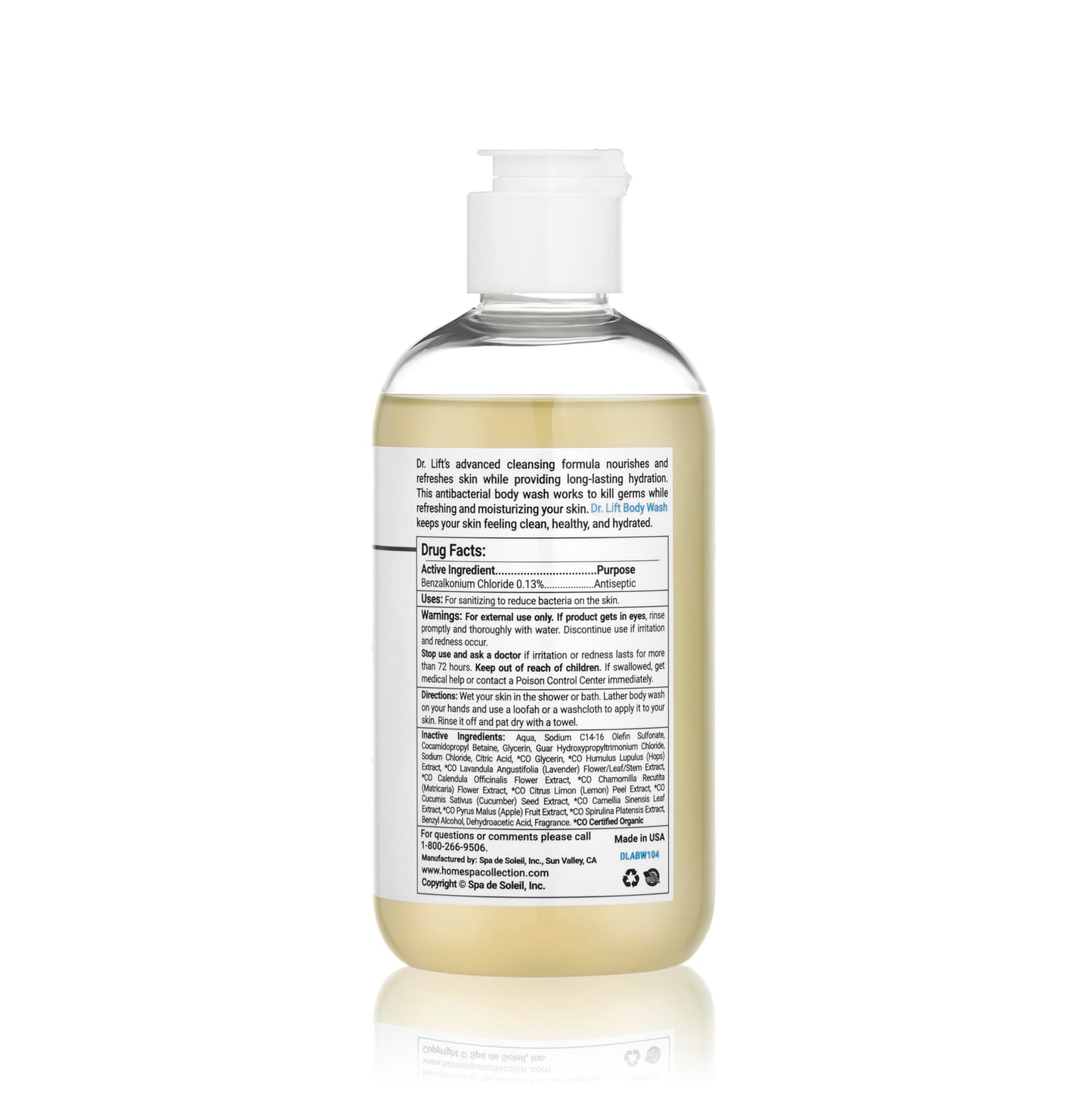DR. LIFT Antibacterial Body Wash, 8 oz (3-Pack) - Gentle & Effective Shower Gel - Made in America Beauty & Personal Care DR. LIFT