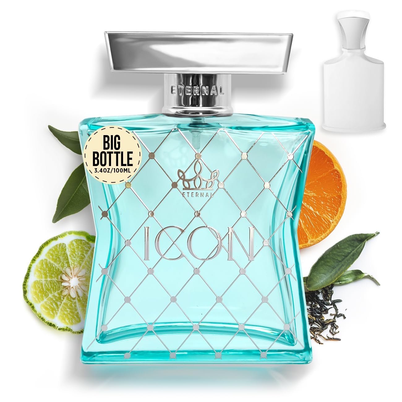 Eternal Fragrance - Eternal Icon - Inspired by Iconic Bergamot Green Tea Perfume - 3.4 oz (100ml) - EDP - Clean Ingredients - Unisex Perfume for Men Beauty & Personal Care Eternal Fragrance