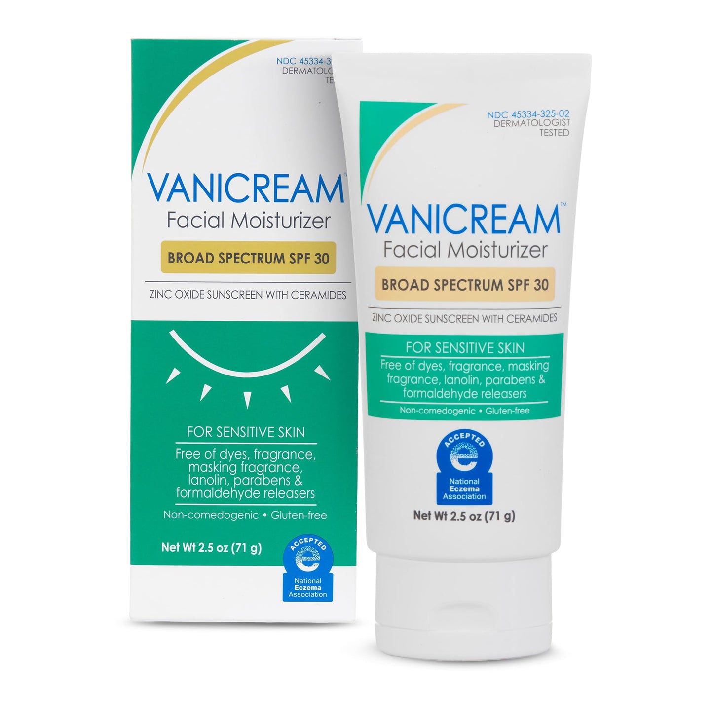 Vanicream Facial Moisturizer SPF 30, 2.5 Fl Oz, Formulated without Common Irritants for Sensitive Skin, Zinc Oxide Mineral Sunscreen, Provides Broad Beauty and Personal Care Vanicream