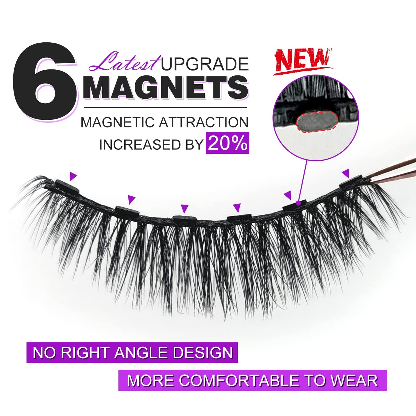 Royaomis 10 Pairs Magnetic Eyelashes with Eyeliner, Magnetic Lashes Natural Looking, Magnetic Eyelash Kit,Latest Six Magnets, With 3D 5D Reusable Beauty & Personal Care royaomis