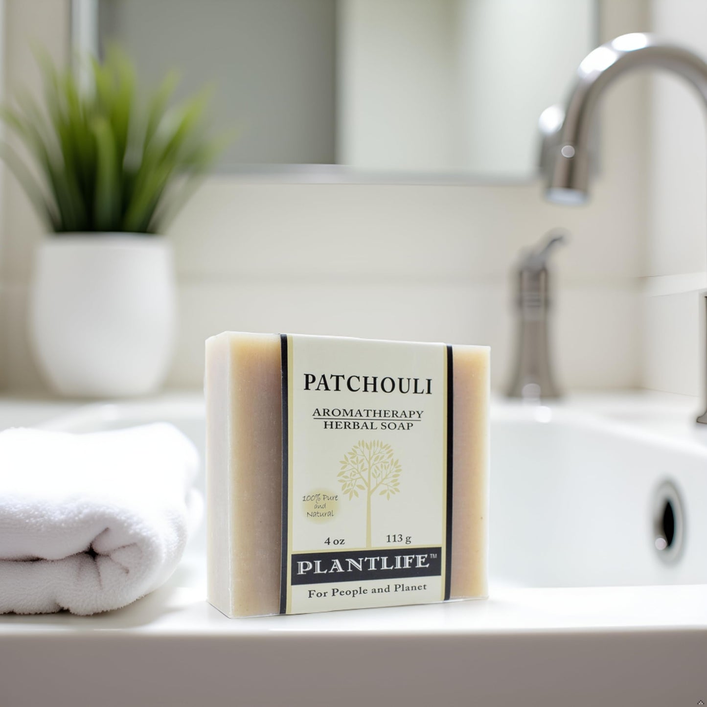 Plantlife Patchouli Bar Soap - Moisturizing and Soothing Soap for Your Skin - Hand Crafted Using Plant-Based Ingredients - Made in California 4oz Bar Beauty & Personal Care Plantlife