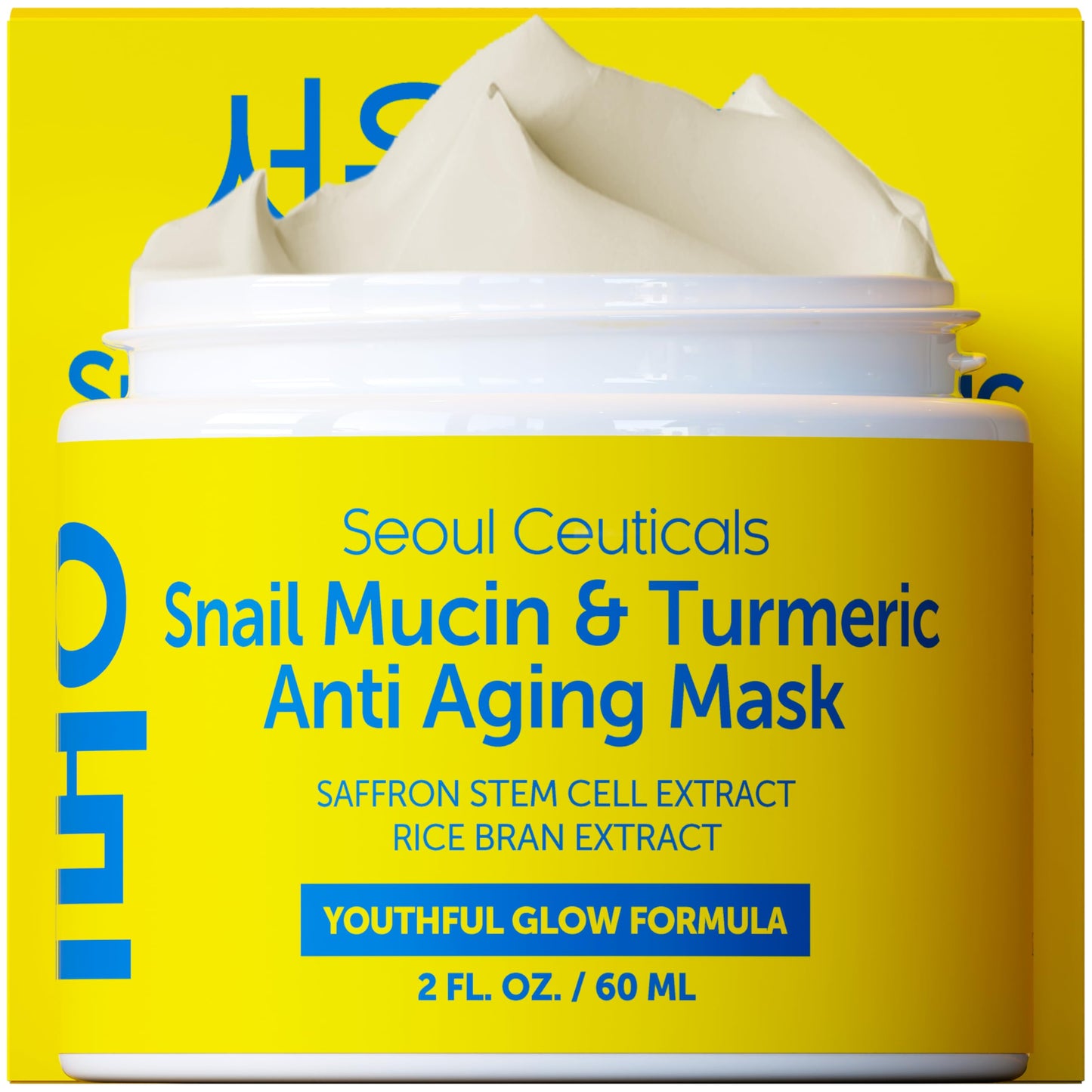 SeoulCeuticals Korean Face Mask Skin Care - Snail Mucin Turmeric Mask for Face - Cruelty Free K Beauty Anti Aging Face Mask for Healthy, Youthful Glow Beauty & Personal Care SeoulCeuticals