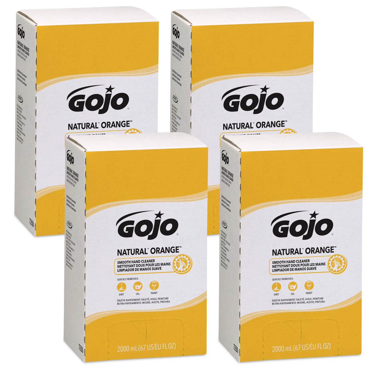 GOJO NATURAL ORANGE Smooth Hand Cleaner, Citrus Scent, 2000 mL Refill PRO TDX Push-Style Dispenser (Pack of 4) - 7250-04 Beauty & Personal Care GOJO