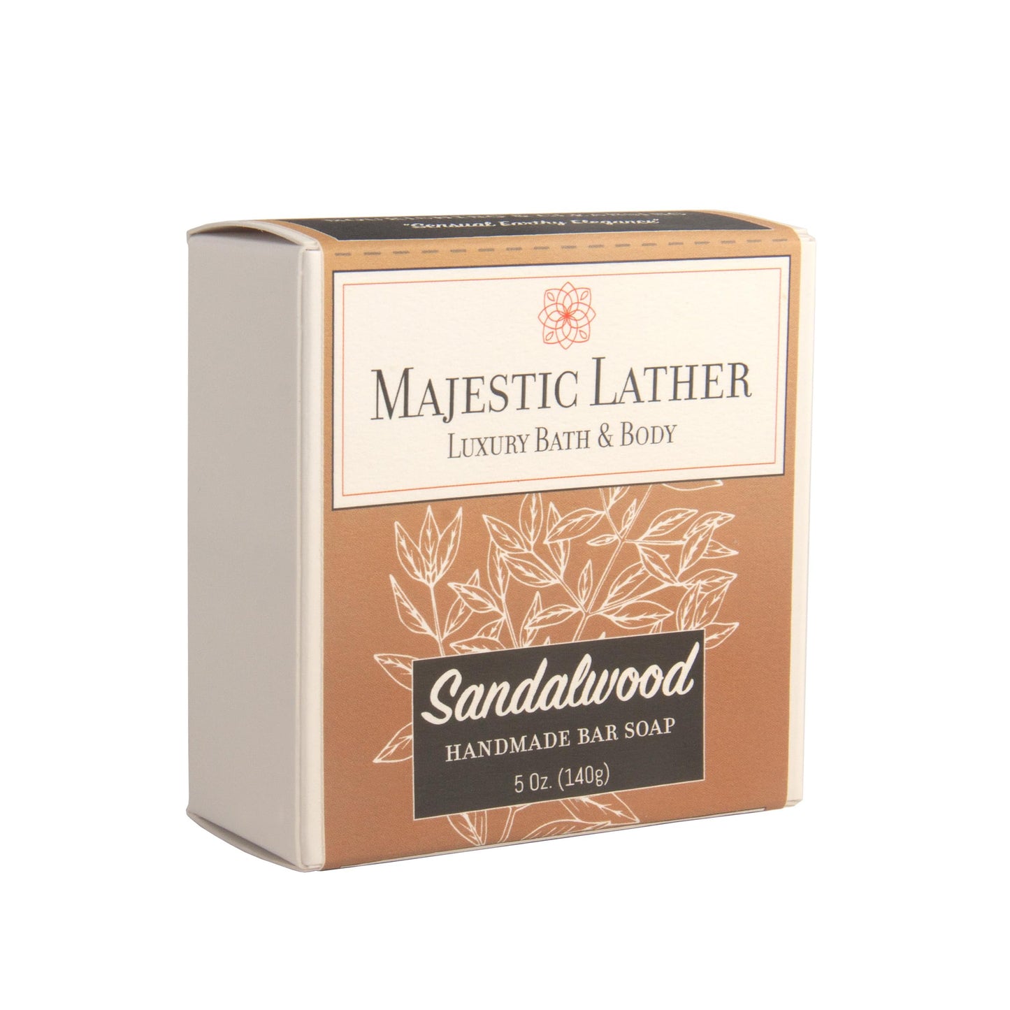 Sandalwood Luxury Bar Soap for Face & Body - Skin Soothing, Gentle Cleansing, Moisturizing & Nourishing. Shea Butter & Natural Oils. Cold Process Beauty & Personal Care Majestic Lather