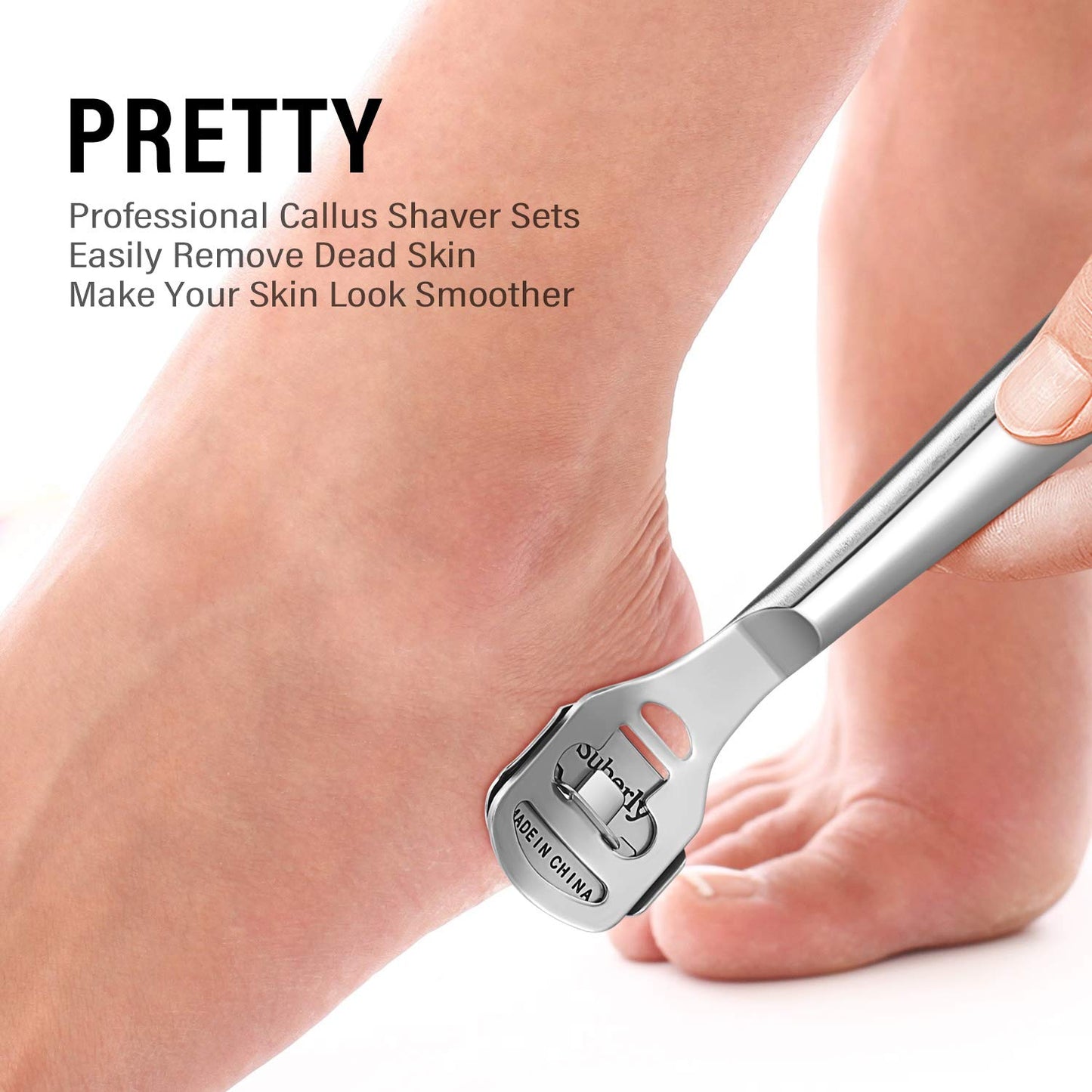 24 Pieces Callus Shaver Set, 20 Replacement Slices Blades 2 Callus Shavers and 2 Foot File Head Foot Care Tools Steel Handle Hard Skin Remover Beauty & Personal Care Mudder