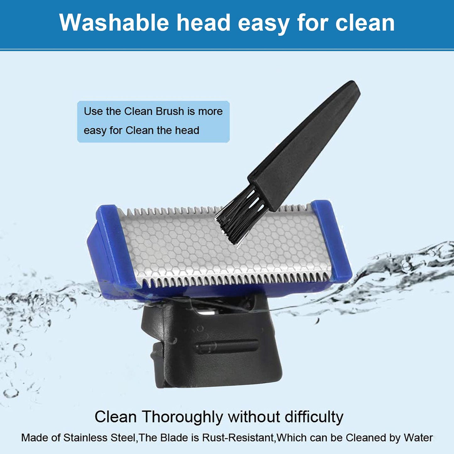 LinMei Trimmer Replacement Heads Compatible for Gen 1 Micro Touches Solo Trimmer - Set of 4 Replacement Blades & 2 Cleaning Brushes Beauty and Personal Care LinMei