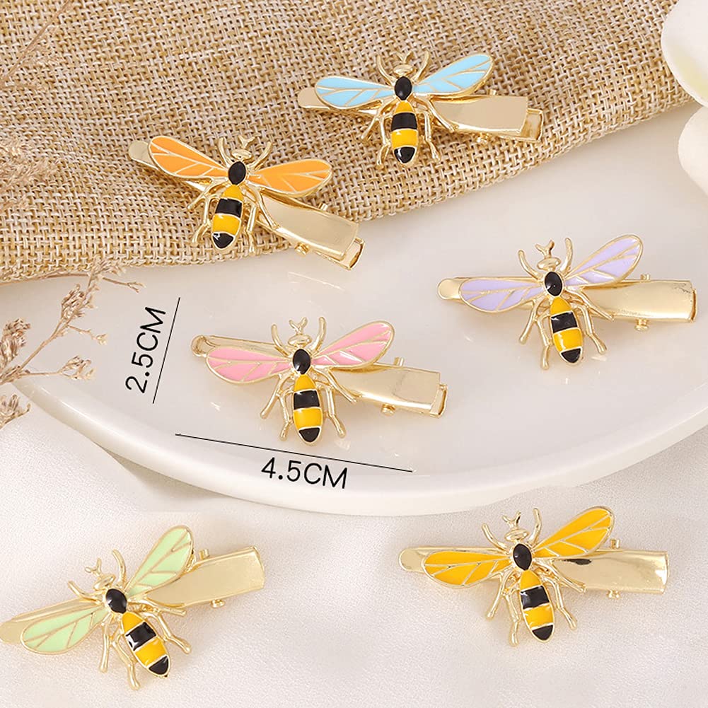 6Pcs Exquisite Cute Metal Bee Alligator Hair Clips Barrettes Honeybee Hair Side Clip Bride Bridesmaid Hair Jewelry Accessories for Women Teen Girls Beauty & Personal Care luzen