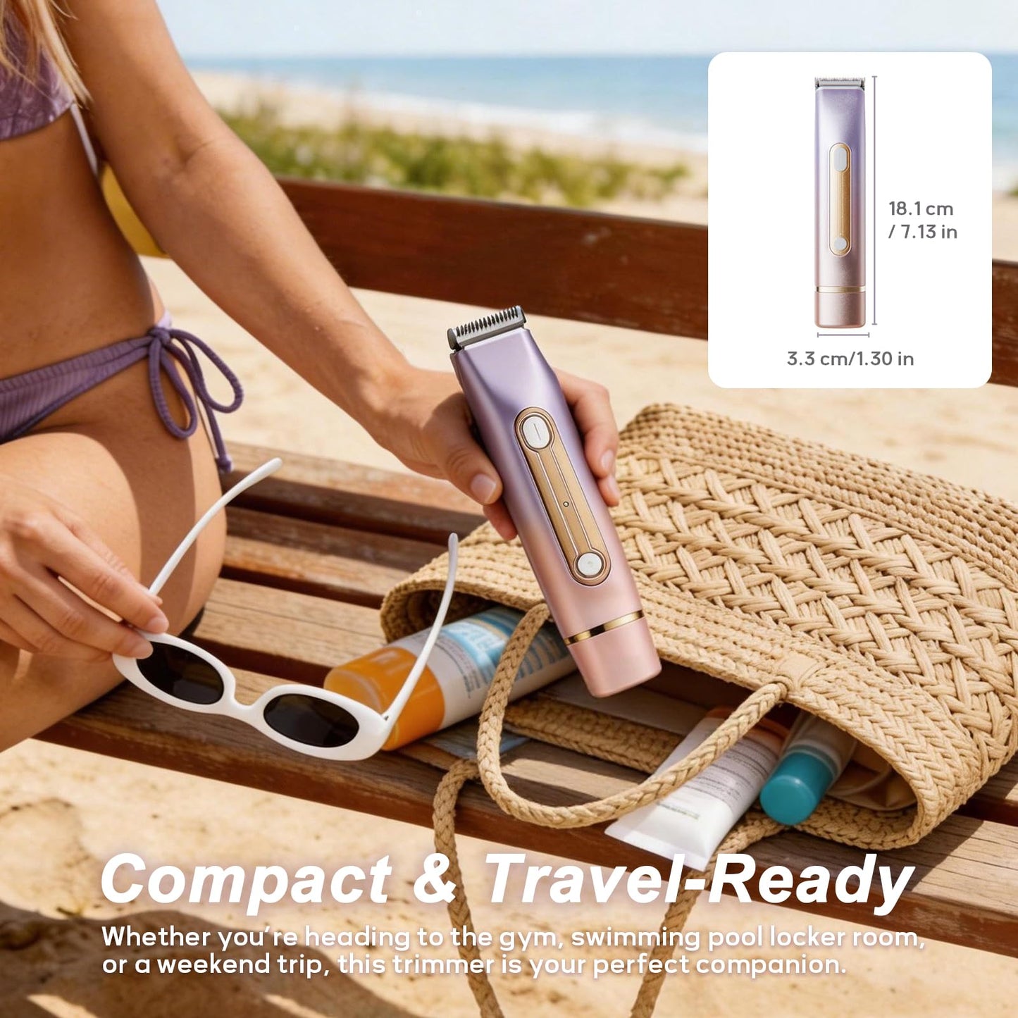 Bikini Trimmer for Women, Waterproof Electric Razors for Women with Dual Head Design,Painless Bikini Shaver & Womens Electric Razor for Face & Body Beauty and Personal Care wurgocy