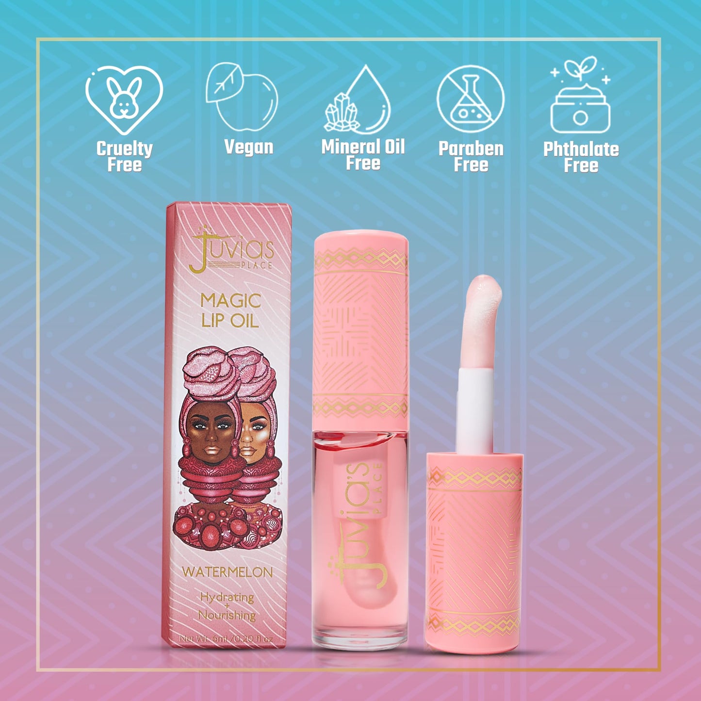 Juvia's Place Magic Lip Oil - Watermelon - Smooth, Hydrating with Vitamin E for Soft, Glossy, Juicy Lips - Infused with Fruit Extracts - Tinted, Beauty & Personal Care Juvia's Place