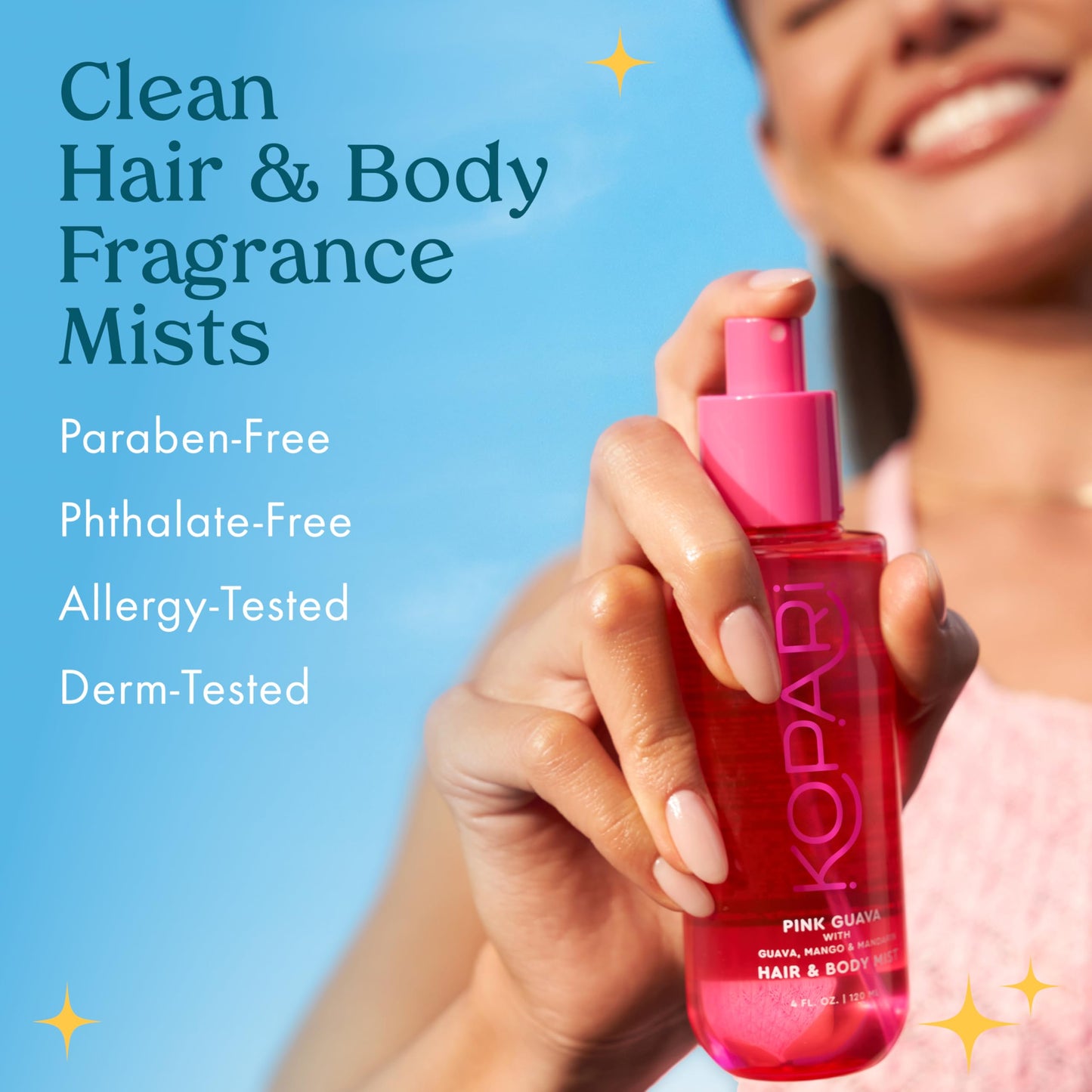 Kopari Pink Guava Hair & Body Mist - Guava, Mango, Mandarin, Coconut, Vanilla & Sandalwood Scent, Long-Lasting Clean Fragrance Spray, Vegan & Beauty & Personal Care Kopari