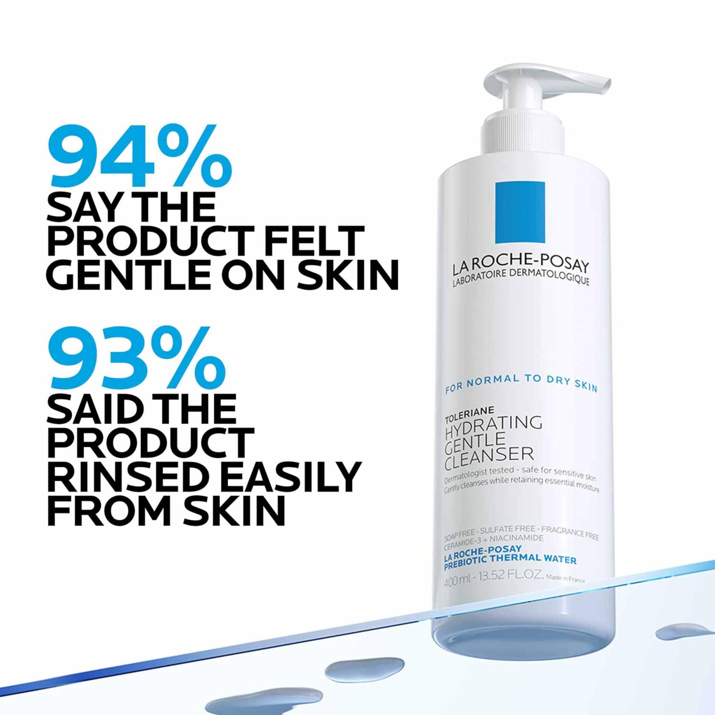 La Roche-Posay Toleriane Hydrating Gentle Face Cleanser, Daily Facial Cleanser with Niacinamide and Ceramides for Sensitive Skin, Moisturizing Face Beauty and Personal Care La Roche-Posay