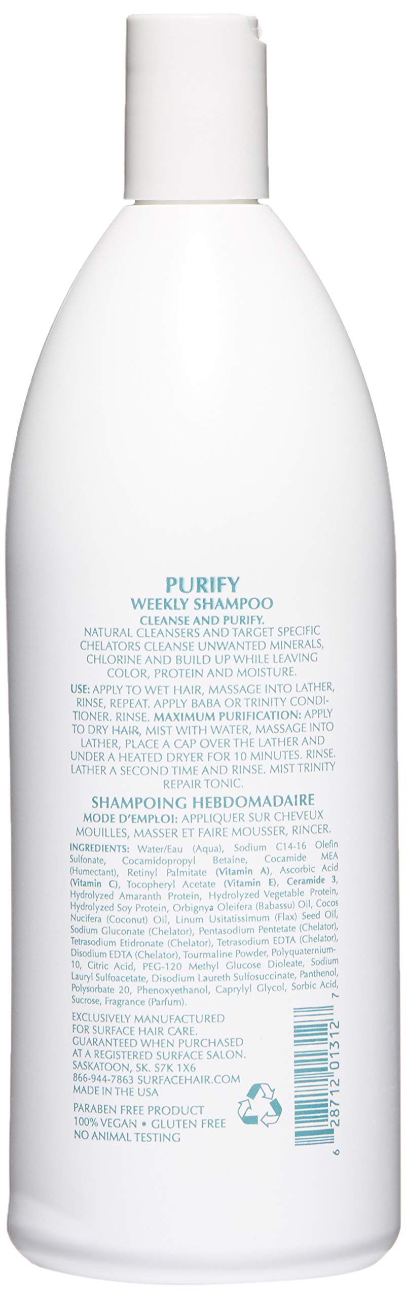 SURFACE Hair - Purify Clarifying Cleansing Shampoo - Clarify, Deep Cleanse, Sulfate Free - 32 fl oz Beauty & Personal Care SURFACE