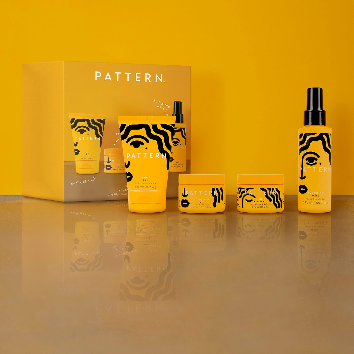 PATTERN Beauty Mini Stylers Kit 3 fl oz. - for Curly, Coily & Tight Textured Hair - Includes Hydrating Mist, Curl Gel, Styling Cream & Strong Hold Gel Beauty & Personal Care PATTERN