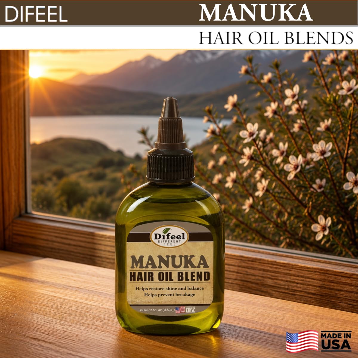 Difeel Manuka Hair Oil Blend - Travel Size 2.5 oz.