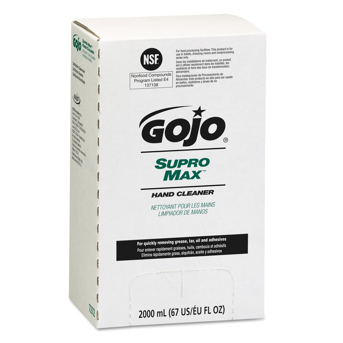GOJO Supro Max Hand Cleaner, Unscented, 2,000 Ml Pouch Beauty & Personal Care GOJO