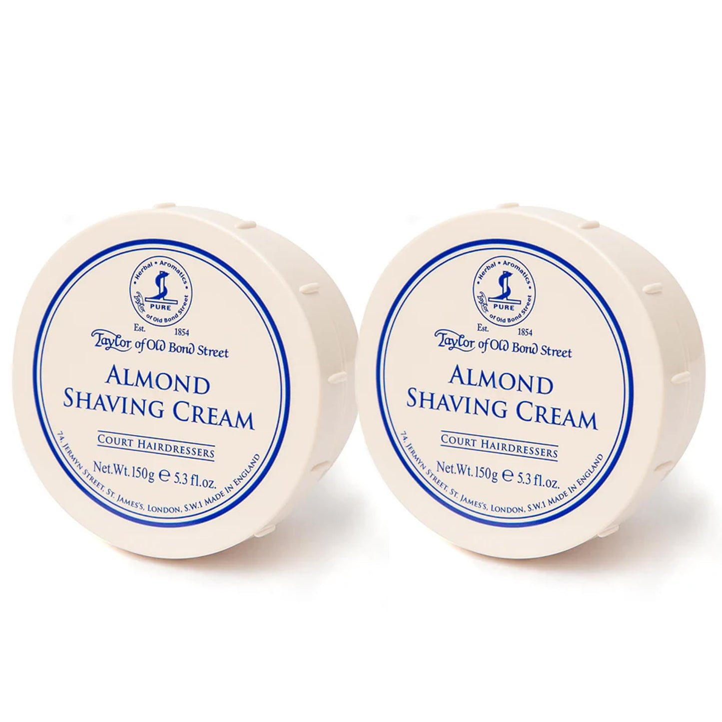 Taylor of Old Bond Street Almond Fragrance Shaving Cream Bowl 150g (2-Pack) - Rich Lather for Traditional Shaving Beauty and Personal Care Taylor of Old Bond Street