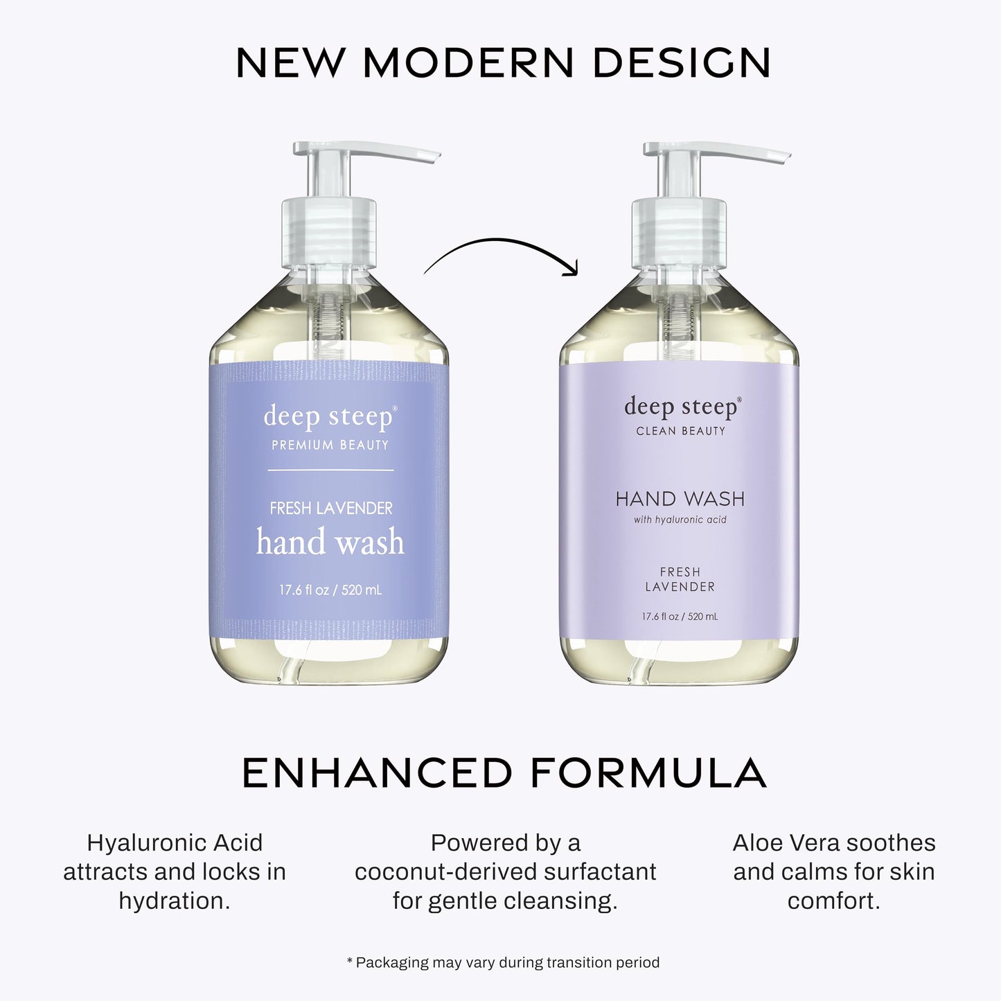 Deep Steep Liquid Hand Wash, Fresh Lavender, 17.6 oz - Moisturizing Cleanser with Olive Oil, Aloe Vera, Glycerin & Hyaluronic Acid - Vegan, Clean Beauty & Personal Care Deep Steep