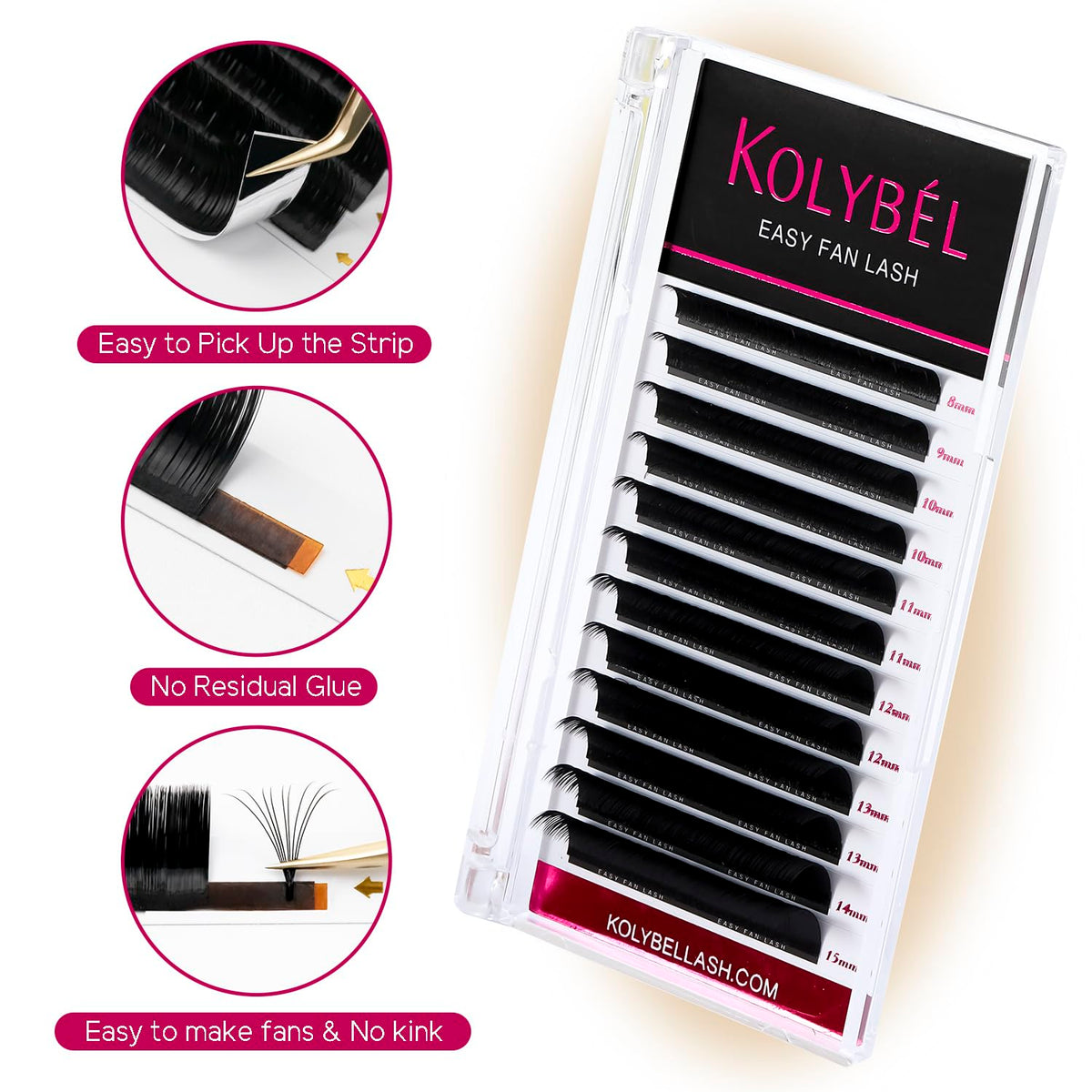 KOLYBEL Eyelash Extensions Easy Fan Lashes 0.07 Thickness CC Curl 13mm Single Length Auto Blooming Lash Extension Volume Lashes Lasting Self Fanning Beauty & Personal Care Kolybel