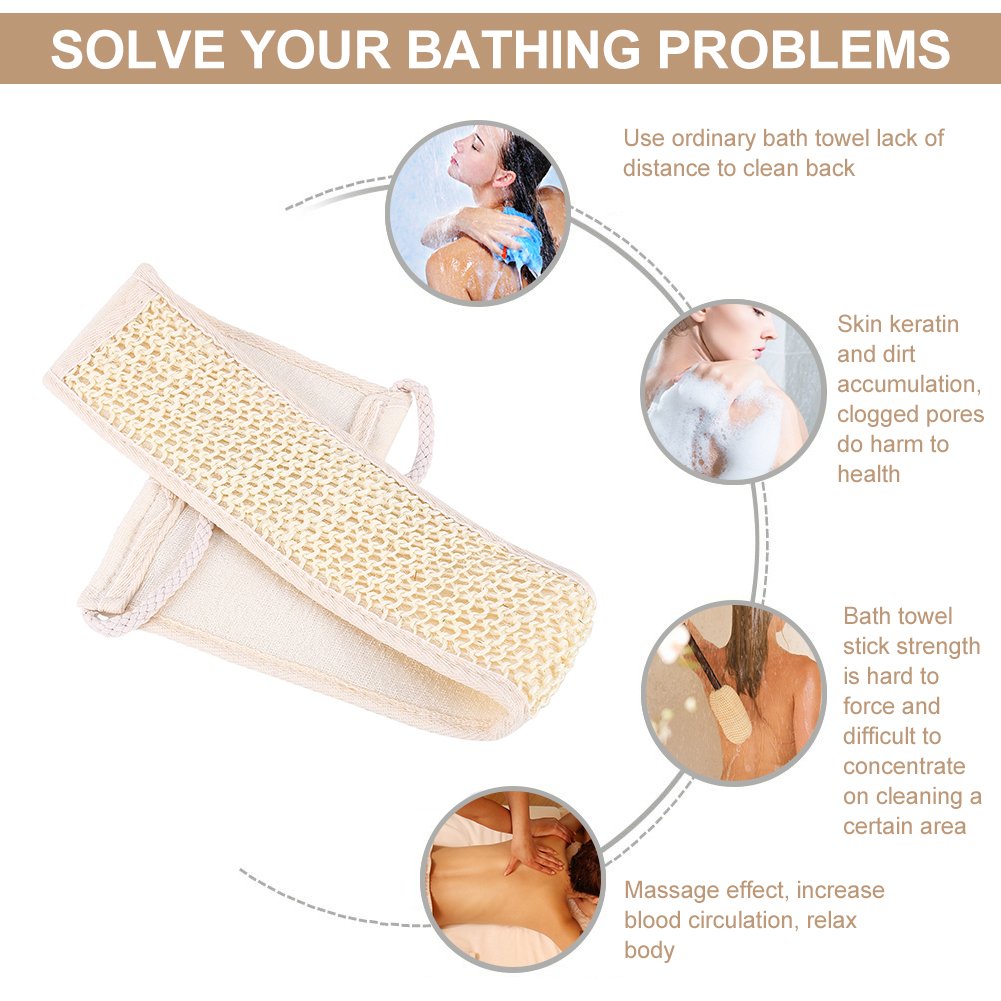 Back Scrubber, Loofah Bath Wash Back Strap of Shower Massage and Dirty Clean Body Skin Care Beauty and Personal Care Brrnoo