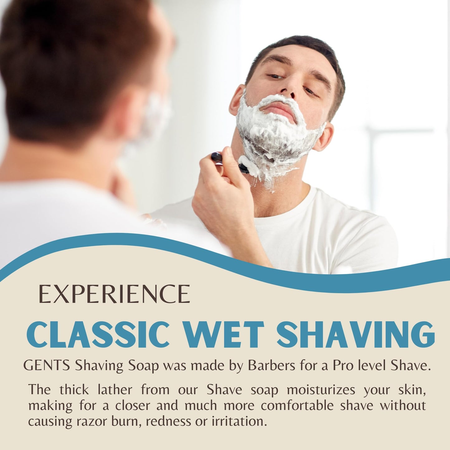GENTS Natural Fragrance Free & Lavender Citrus Shaving Soap with Shea Butter for Sensitive Skin Shave Soap for Men (Pack of 2) Beauty and Personal Care G.B.S
