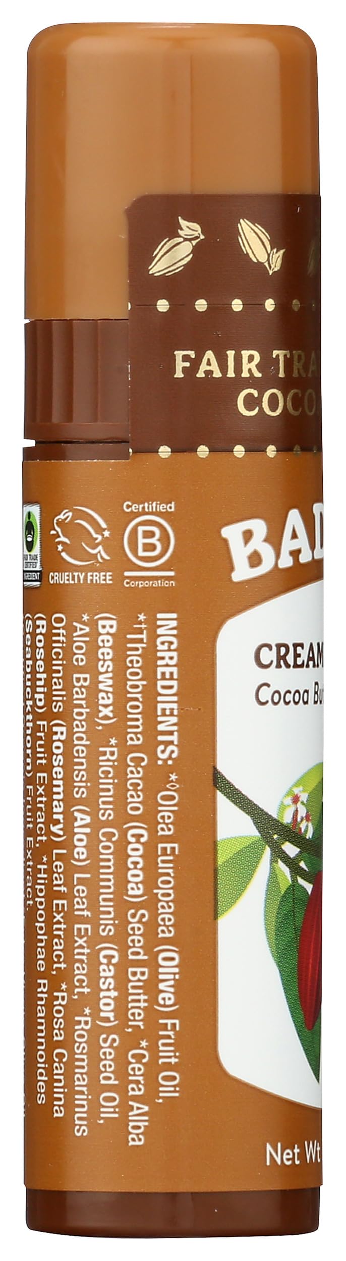 Badger, Creamy Cocoa Lip Balm Stick, 0.25 Ounce Beauty & Personal Care Badger