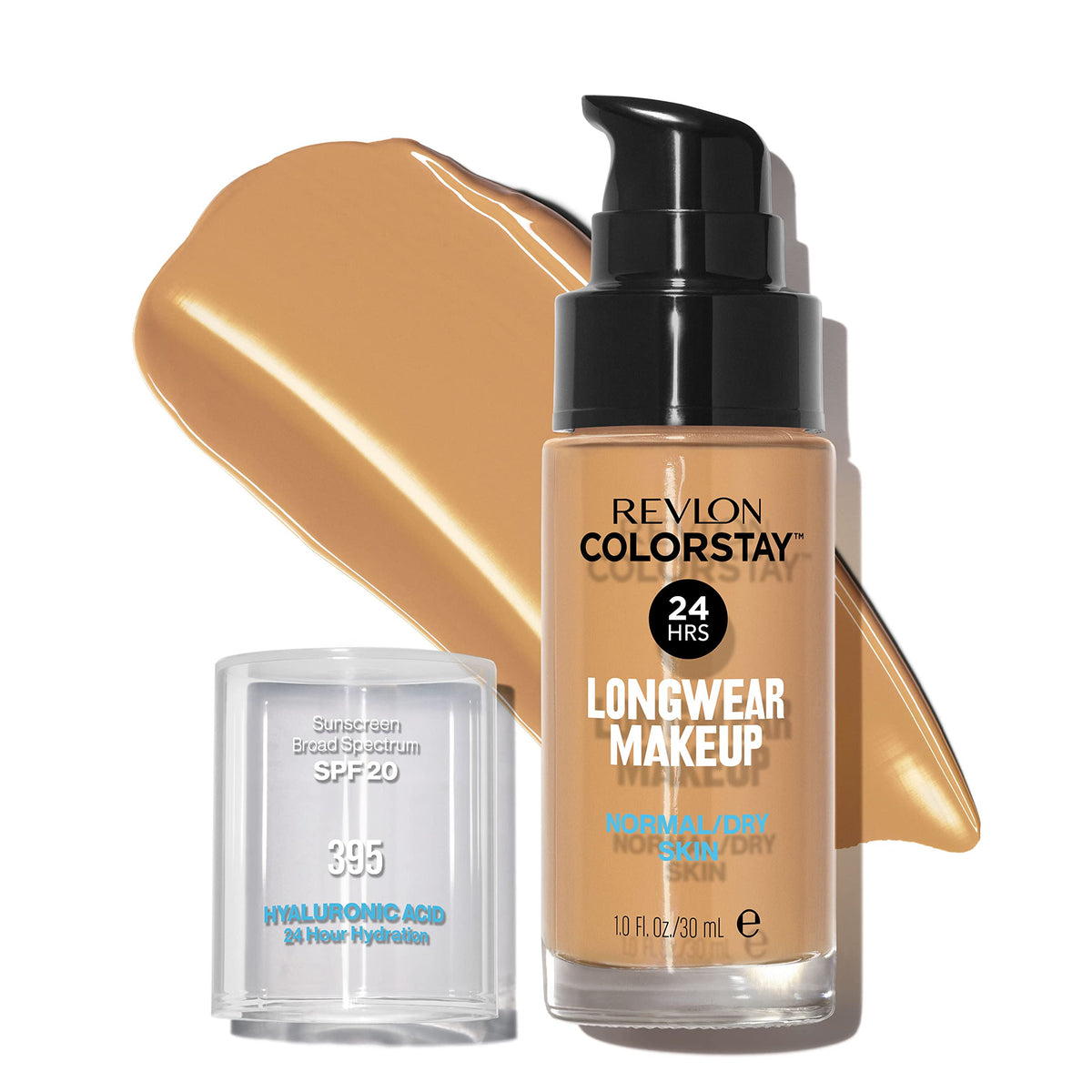 Revlon Liquid Foundation, ColorStay Face Makeup for Normal & Dry Skin, SPF 20, Longwear Medium-Full Coverage with Natural Finish, 395 Deep Honey, 1 Fl Beauty & Personal Care REVLON