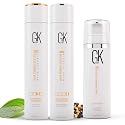GK HAIR Global Keratin Balancing Shampoo and Conditioner 300ml Kit with Leave-In Cream 130ml | Moisturizing Hair Care Set for All Hair Types | Beauty & Personal Care GK HAIR