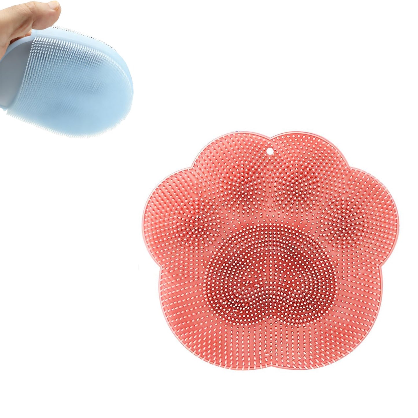 2 PC Silicone Body Scrubber Set,Foot Scrubber in Shower and Hand Held Silicone Face/Body Scrubber,Soft Wash Mitt,Shower Foot Scrubber Mat,Deep Beauty and Personal Care LMMYUN