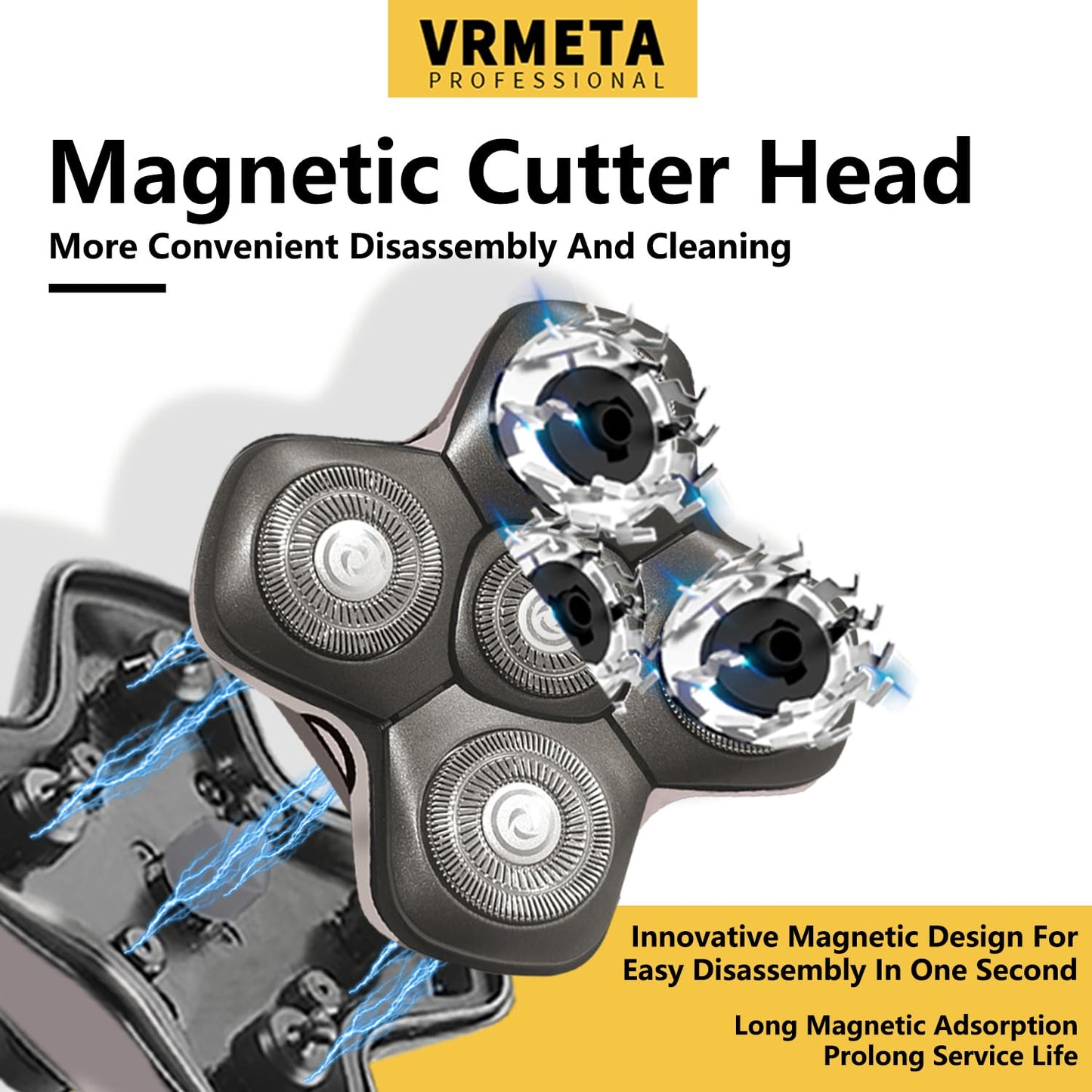 VRMETA New Upgrade Head Shaver Replacement Heads for Skull Shaver Pitbull Platinum Pro Butterfly Kiss, and Palm Hypo-Allergenic Electric Razor Beauty and Personal Care VRMETA