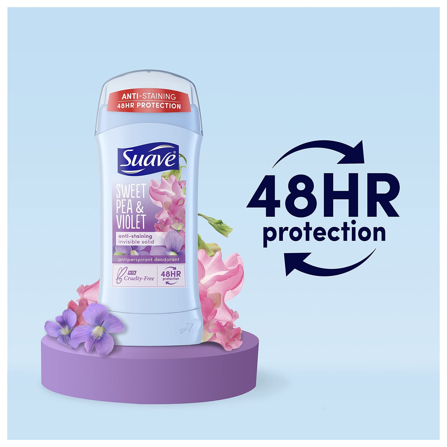 Suave Invis SLD Sweet Pea Size 2.6 Oz and Violet Invisible Solid Antiperspirant Deodorant 2.6 Oz Beauty and Personal Care Suave