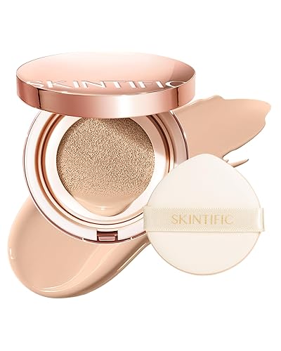 SKINTIFIC Cushion Foundation | Full coverage, Weightless, Skin fit, Satin Glow Finish, Oil-Control Waterproof Foundation, Sweatproof Flawless BB Cream Beauty & Personal Care SKINTIFIC