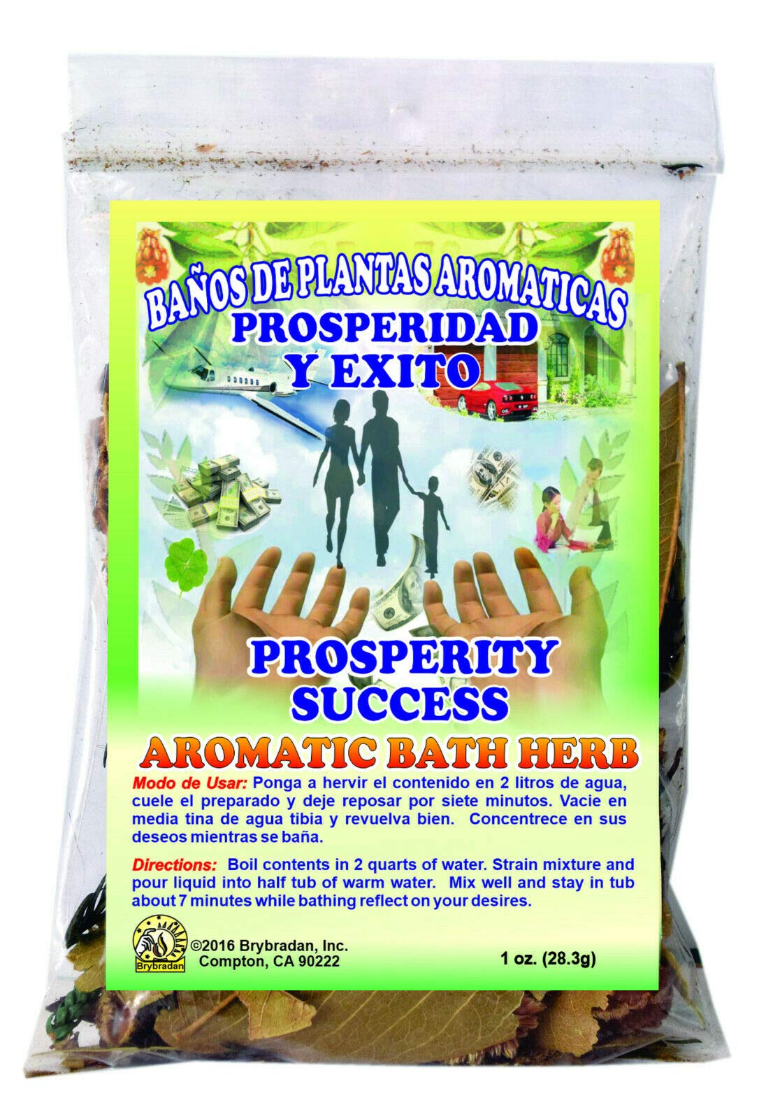 1 PC Aromatic Soothing Herbal Bath Prosperity & Success PROSPERIDAD & EXITO bano DE PLANTAS AROMATICAS - Made in USA - 1 OZ Beauty and Personal Care BRYBRADAN