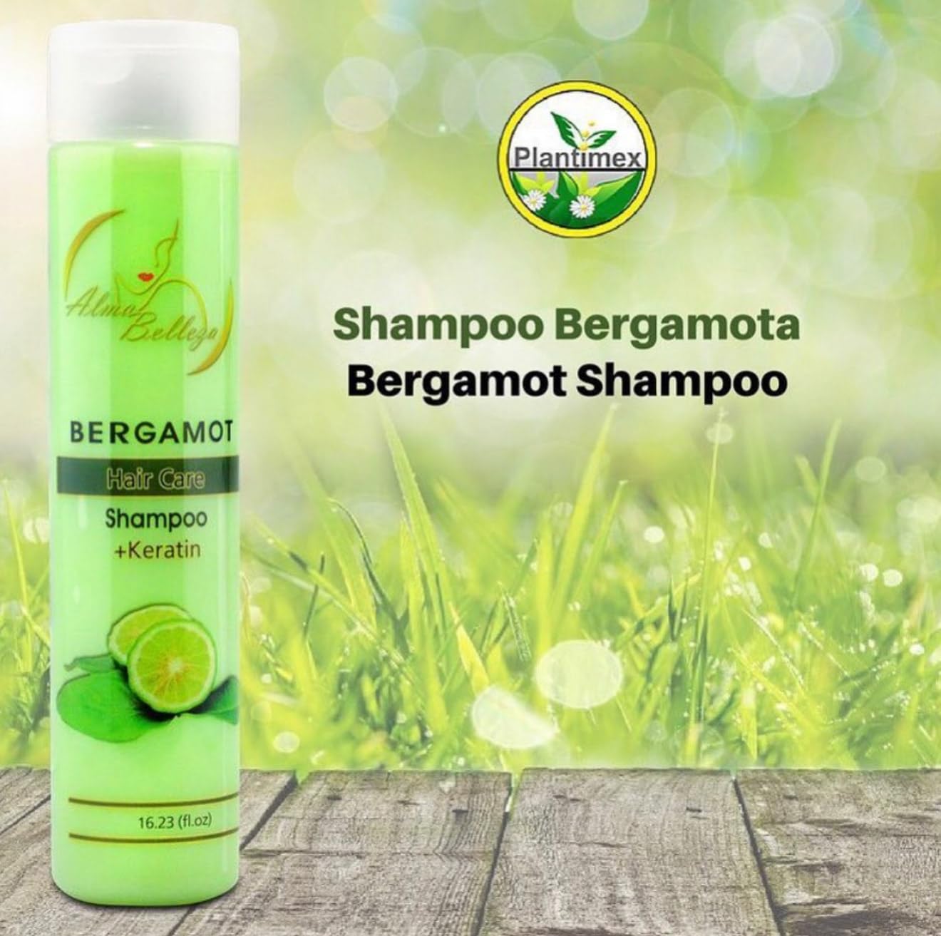 Bergamot Shampoo + Keratin & Bergamot Conditioner with Allantoin & Amino Acids - 16.23 fl oz each - Premium Hair Care by Alma Belleza (Bergamota Beauty & Personal Care Alma Belleza
