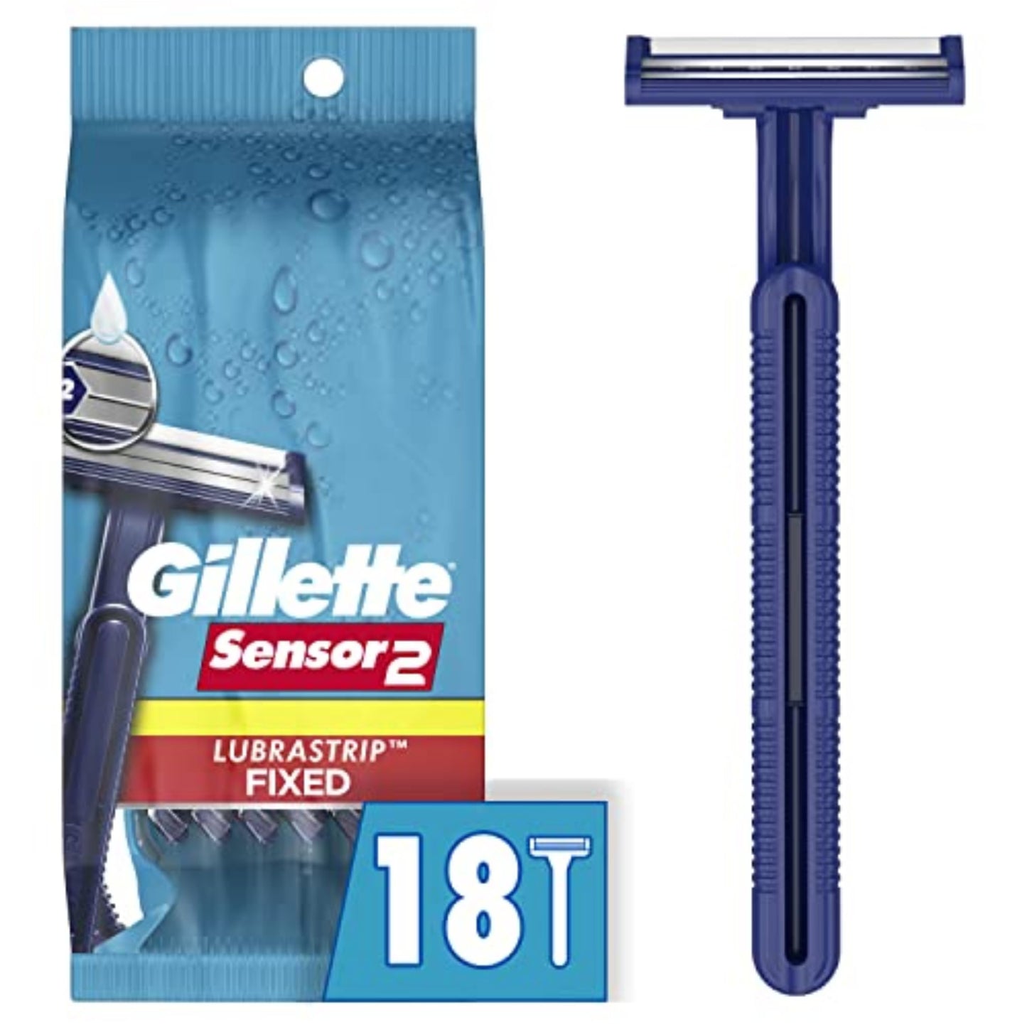 Gillette Sensor2 Disposable Razors for Men, Water Activated Lubrastrip to Help Avoid Skin Irritation, 18 count Beauty and Personal Care Gillette Default Title