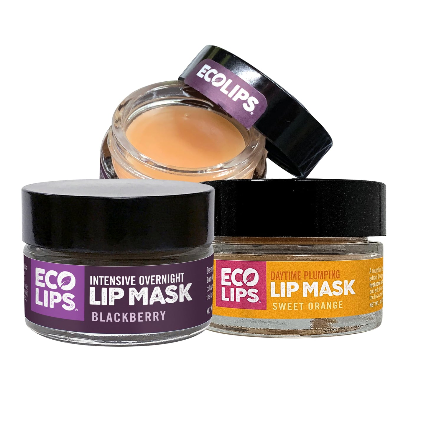 Eco Lips Daily Plumping Lip Mask with Hyaluronic Acid + Overnight Intensive Lip Mask with Gotu Kola 2-pack by Eco Lips 100% Natural. Made in USA Beauty & Personal Care Eco Lips
