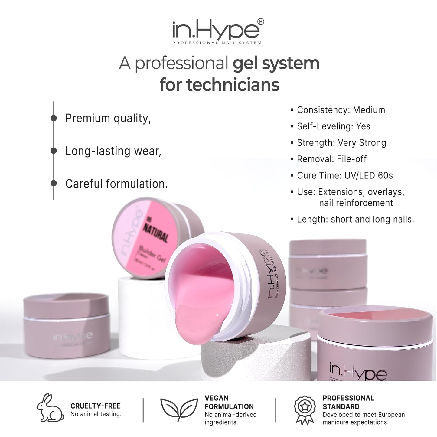 IN.HYPE UV/LED Camouflage Hard/Builder Gel for Nail Extension/Strengthening/Overlays (Silk) Beauty and Personal Care IN.HYPE