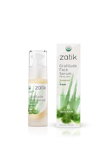 Zatik Naturals - Gratitude Face Serum with Seaweed and Algae, USDA Organic, Vegan, Non GMO Gluten Free, Soy Free, Alcohol Free, pH Balanced Beauty & Personal Care Zatik