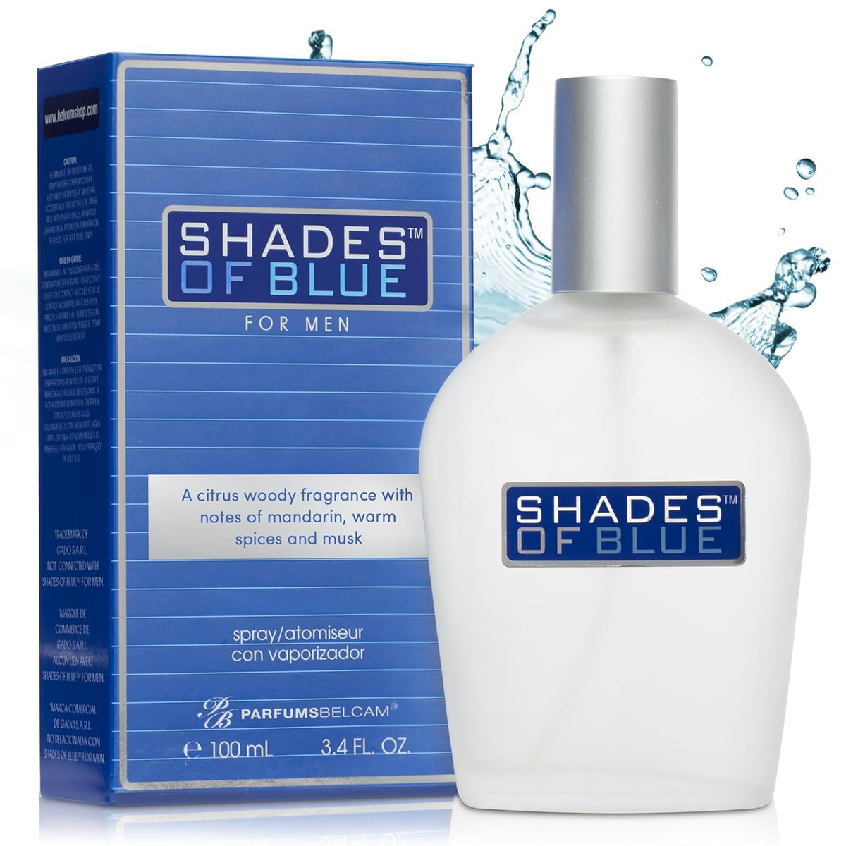 PB ParfumsBelcam Shades of Blue for Men, Our Version of Prestige Designer Eau de Toilette Spray, 100 mL. Beauty & Personal Care PB ParfumsBelcam