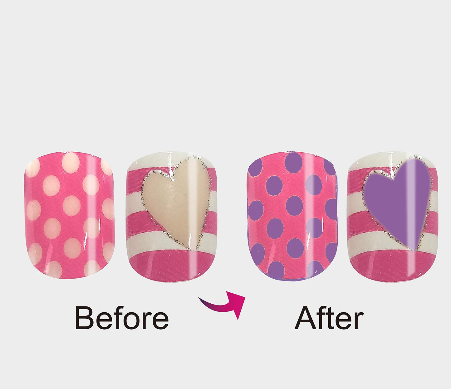 Vivace 4Pack 48Tips Color Changing Under Sun Fake Nails, Artificial Preglued Junior Sticker Nails 11461 etc (Sun 1) Beauty & Personal Care Vivace