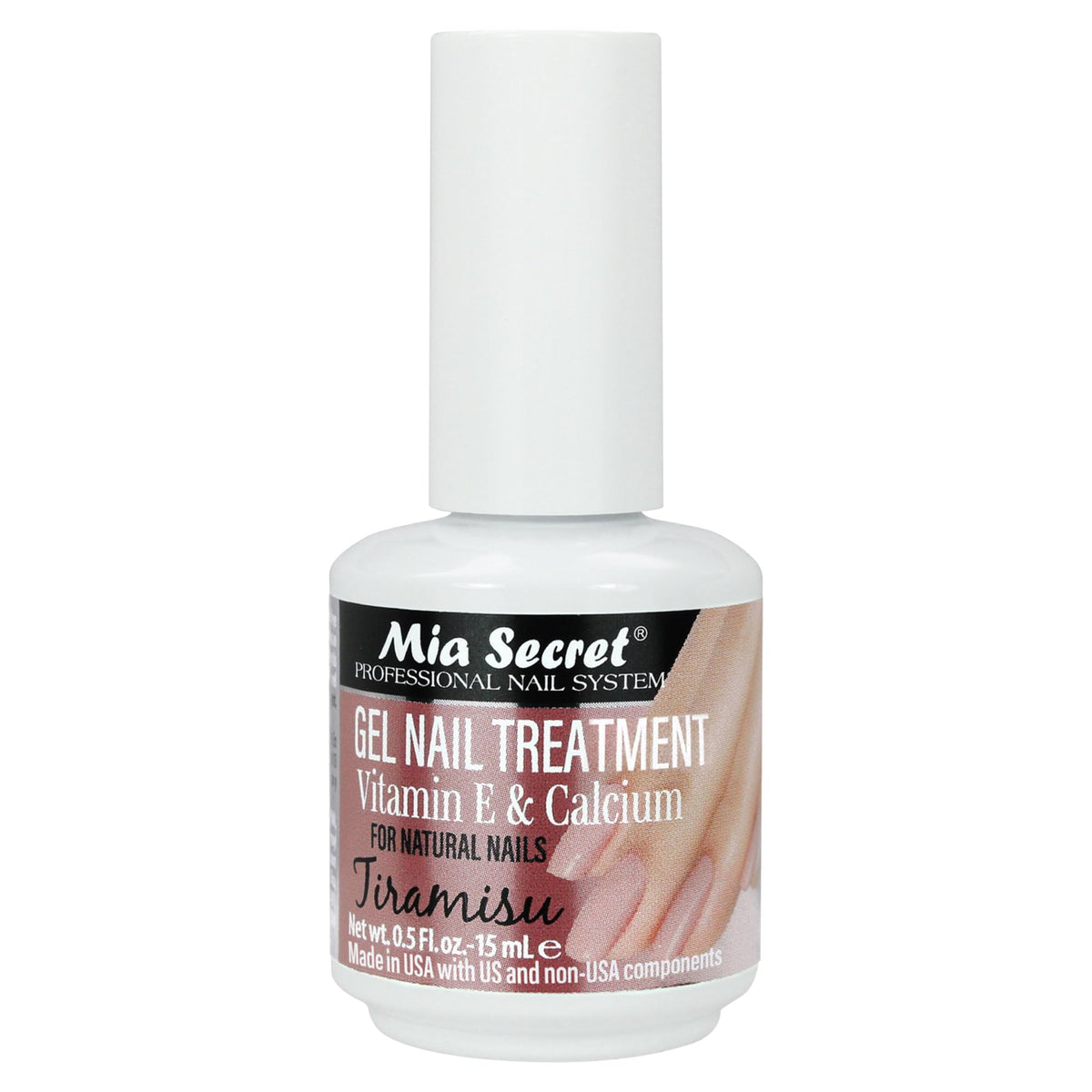 Mia Secret Gel Nail Treatment With Vitamin E and Calcium, 15ml - Nail Repair and Strengthening Polish (Tiramisu)