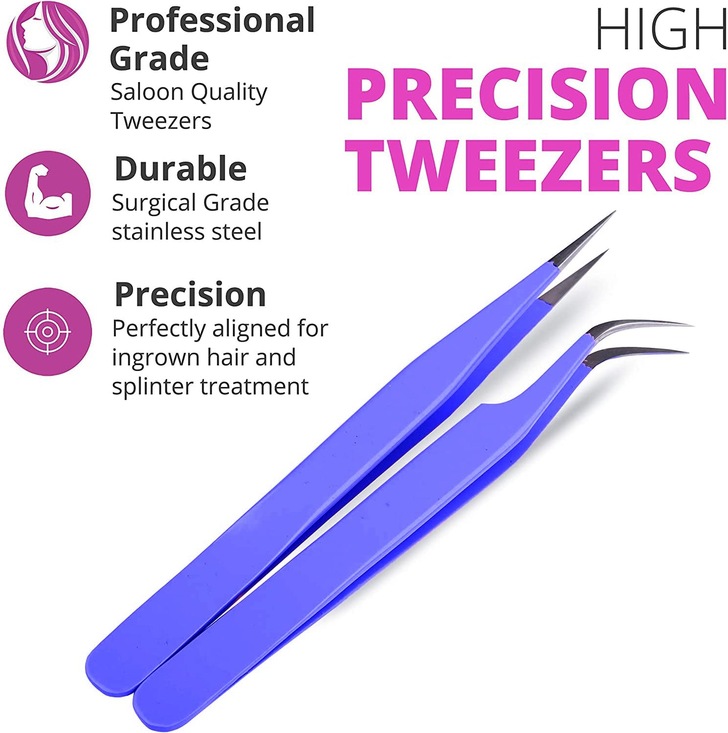 SIVOTE Eyelash Extension Tweezers for Classic & Volume Lashes, 2-Pack, Purple Beauty & Personal Care SIVOTE