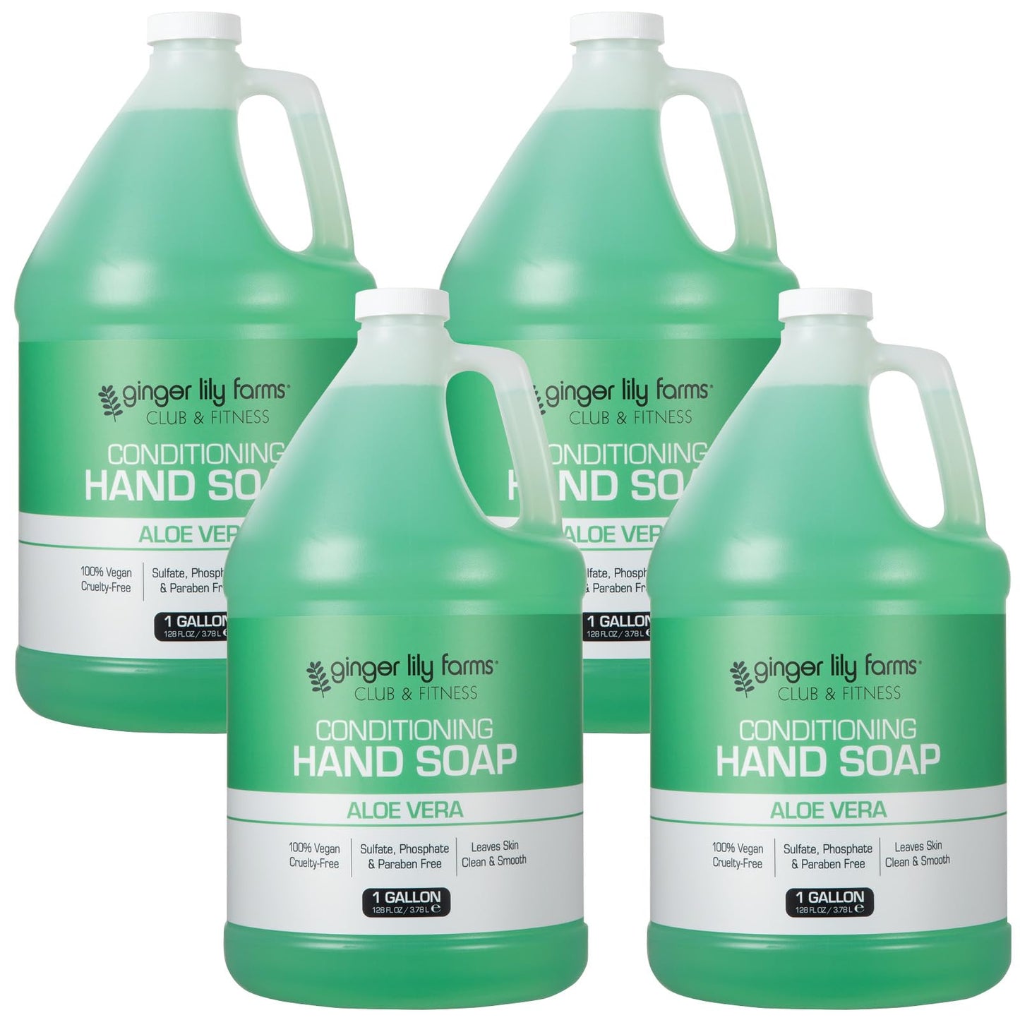 Ginger Lily Farms Club & Fitness Conditioning Liquid Hand Soap Refill, 100% Vegan & Cruelty-Free, Aloe Vera Scent, 1 Gallon (Pack of 4) Beauty & Personal Care Ginger Lily Farms