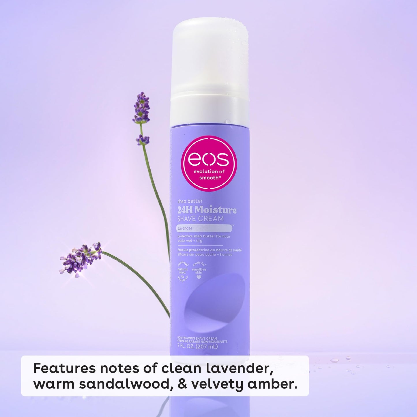 eos Shea Better Shave Cream- Lavender, Shea Butter, Aloe Vera, Moisturizing, Shaving Cream for Women, eos Shave Cream, 7 fl oz, 2-Pack Beauty and Personal Care eos