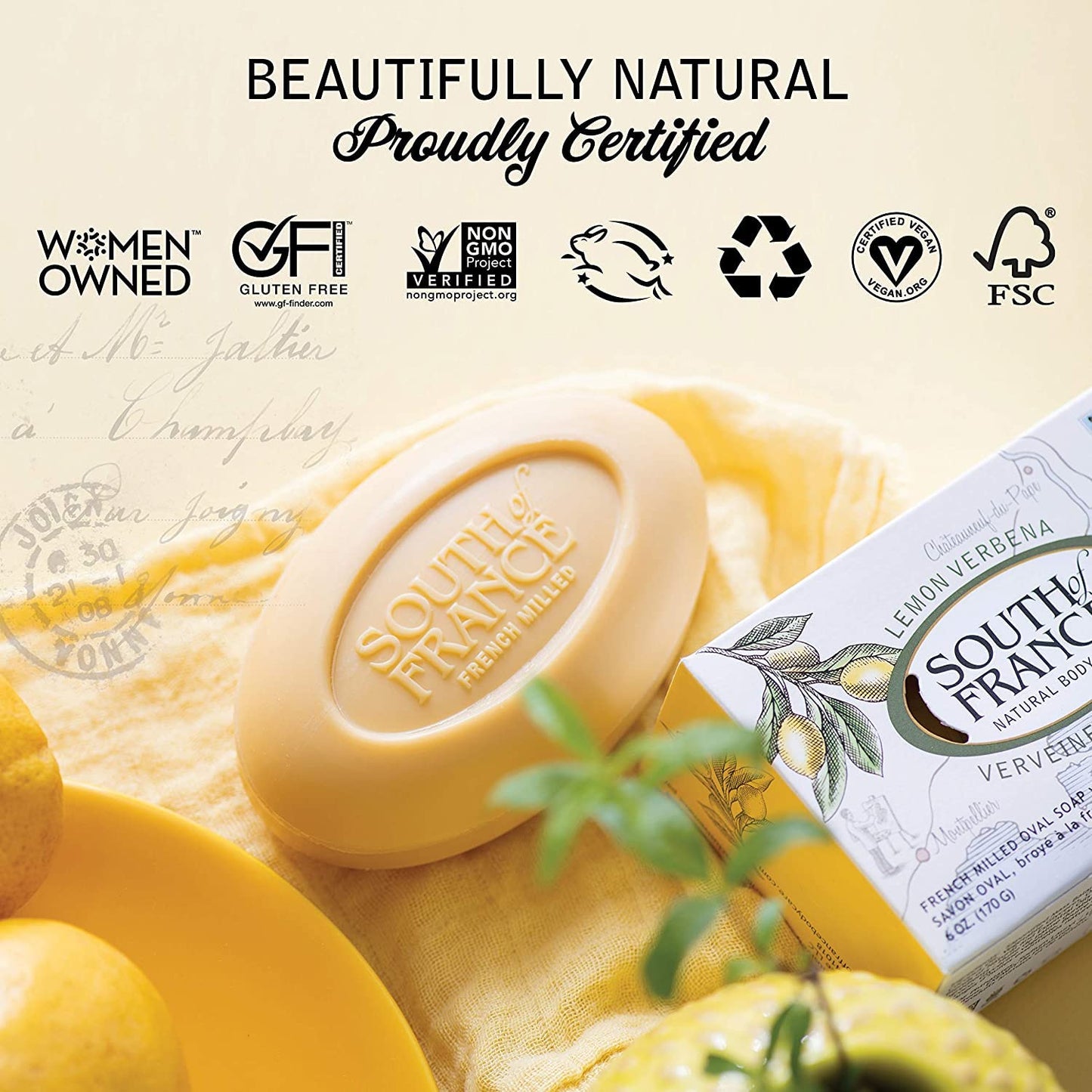 South of France Bar Soap - Lemon Verbena - Full Size - 6 oz Beauty & Personal Care South Of France