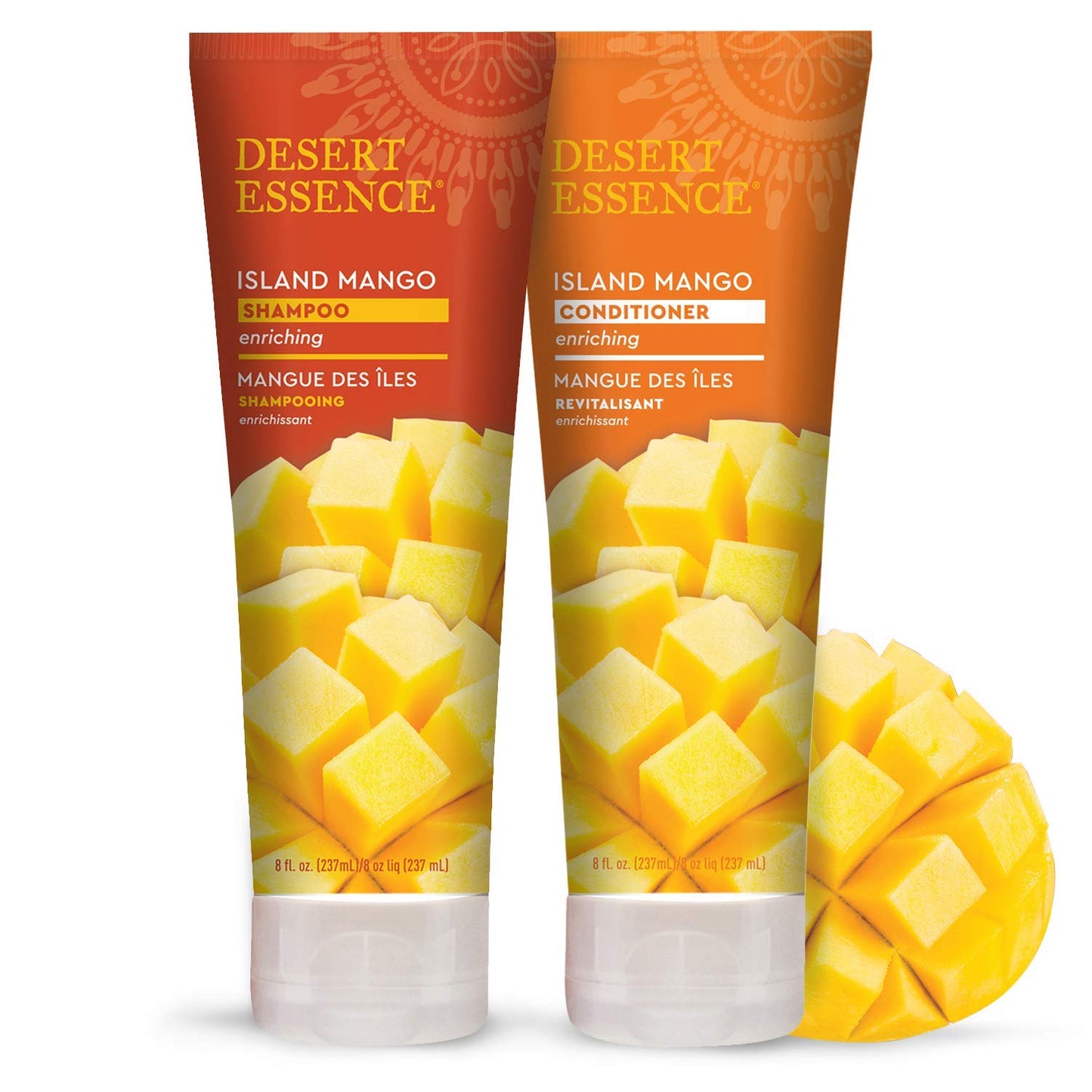 Desert Essence Island Mango Shampoo & Conditioner Bundle - 8 Fl Ounce - Enriching - Shea Butter - Jojoba Oil - Smooth & Silky - Soft & Healthy Beauty & Personal Care Desert Essence