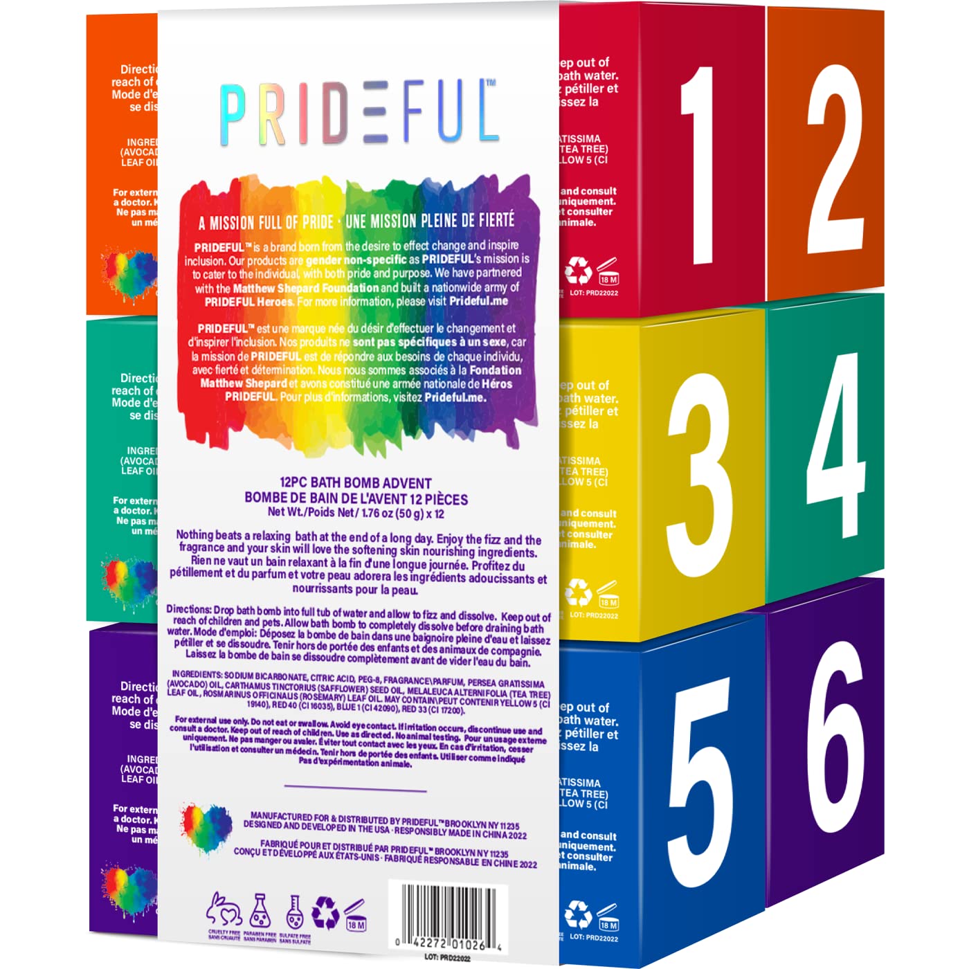 Prideful 12 Pack Bath Fizzers Advent Set (50gm X12) Beauty & Personal Care Prideful