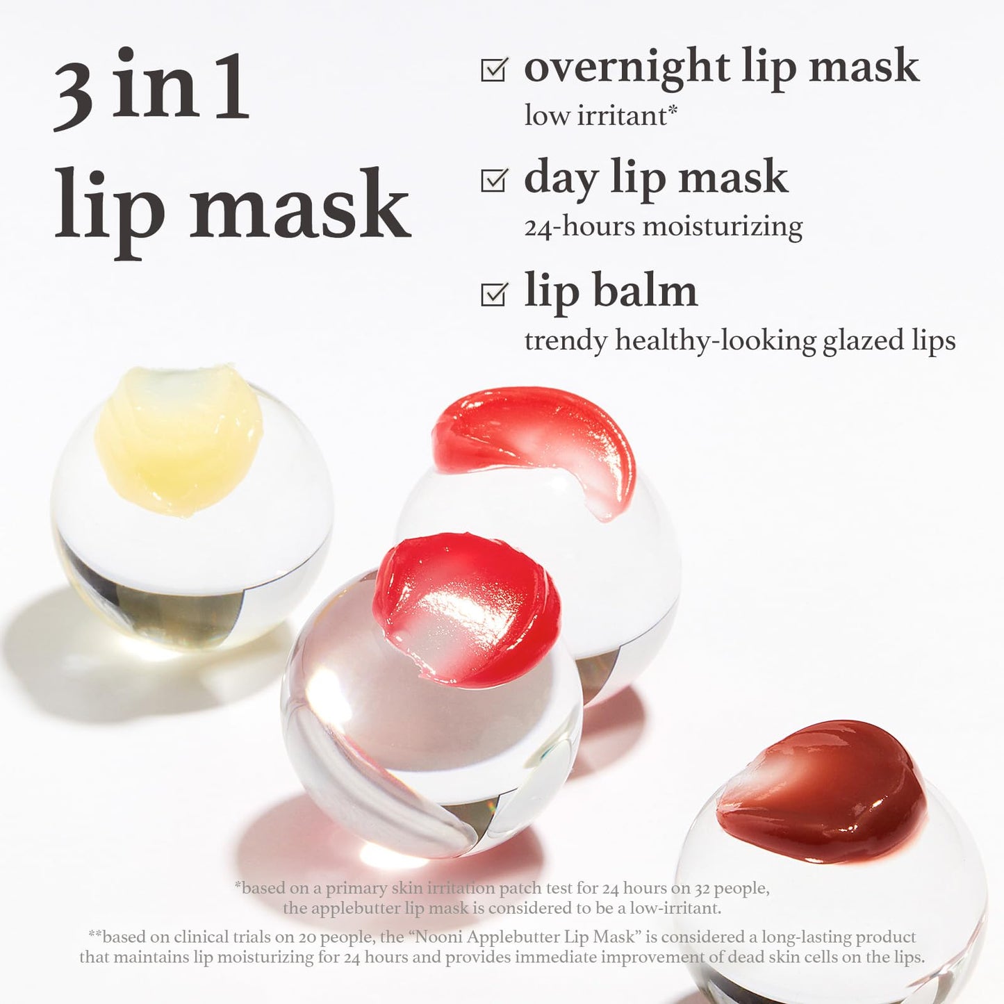 NOONI Vegan Appleberry Lip Mask Overnight - Hydrating Lip Balm & Butter with Shea Butter & Vitamins - Soothing Moisturizer, Softening Treatment Beauty and Personal Care NOONI