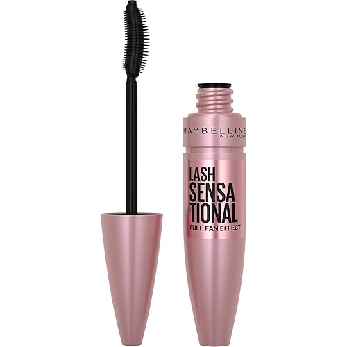 Maybelline Lash Sensational Washable Mascara, Lengthening and Volumizing for a Full Fan Effect, Midnight Black, 1 Count Beauty & Personal Care MAYBELLINE