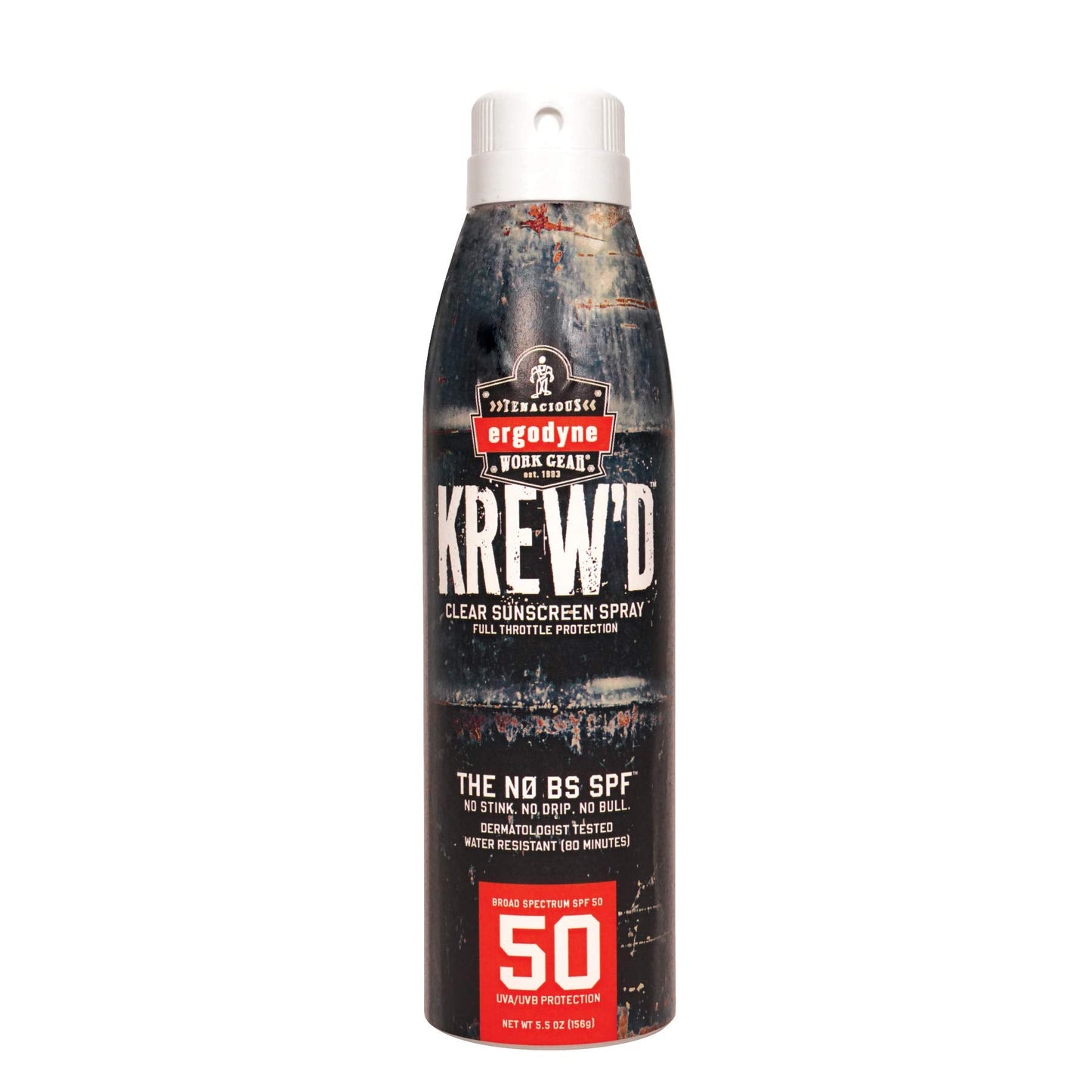 Ergodyne KREW’D 6353 Sunscreen Spray, Broad Spectrum SPF 50, Water Resistant, 5.5 oz Beauty & Personal Care Ergodyne