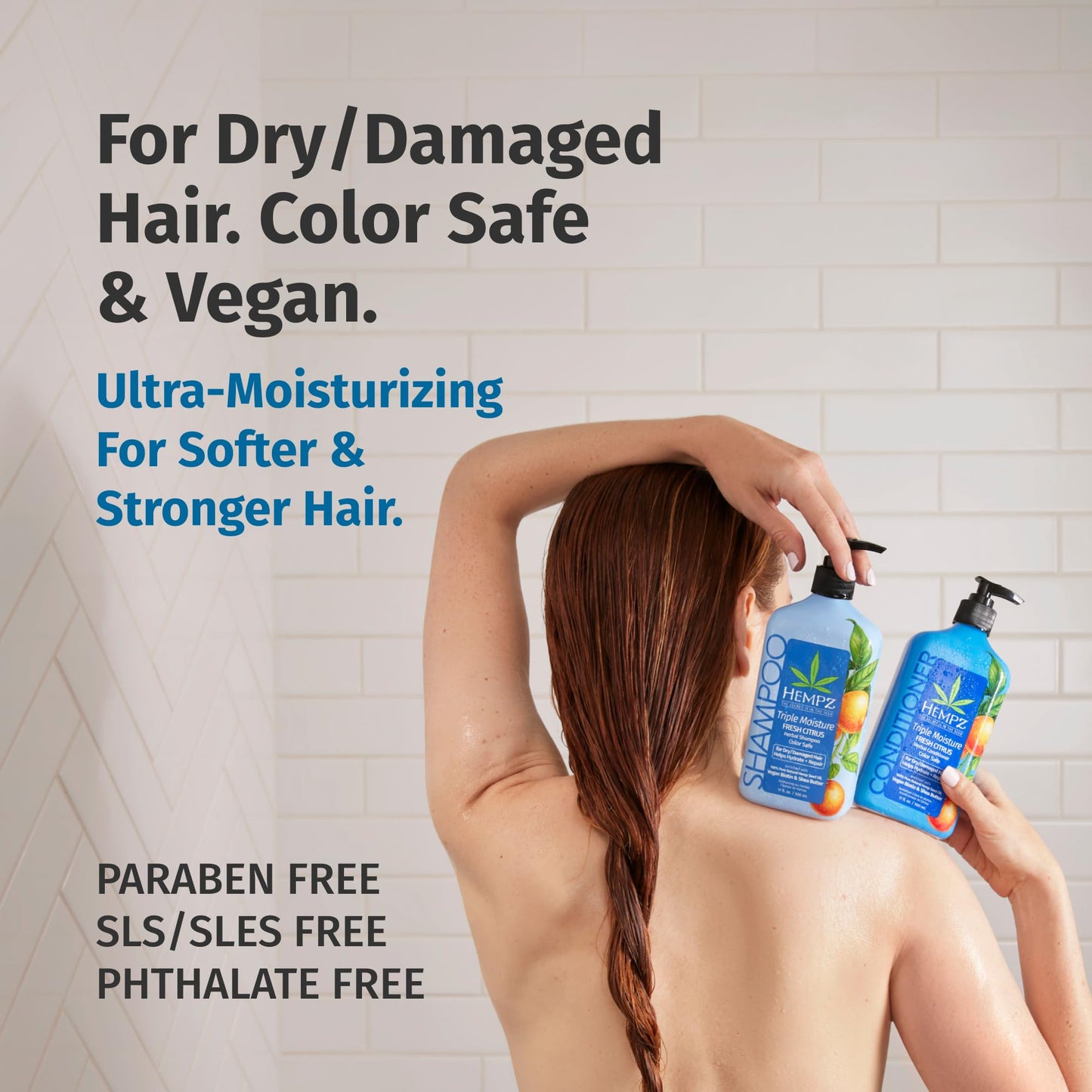 Hempz Biotin Conditioner - Triple Moisture Fresh Citrus - Peach & Grapefruit - For Growth & Strengthening of Dry, Damaged and Color Treated Hair Beauty & Personal Care Hempz